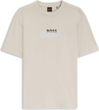 BOSS Cotton-jersey T-shirt with logo artwork