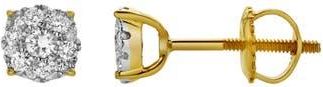LuvMyJewelry Lab Grown Diamond Cluster Stud Earrings in 14K Yellow Gold at Nordstrom Rack