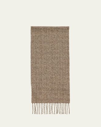 Loro Piana Mens Mouline Tweed Cashmere Scarf