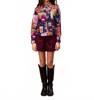 FRNCH Button-Down Top In Salon Nuit