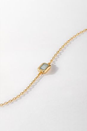 Edge of Ember Deco Birthstone Bracelet in Aquamarine (March) at Nordstrom, Size 6.5