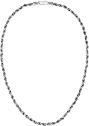 BOSS Silver-tone necklace with rope-style chain