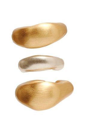 Cult Gaia Solene Set of 3 Cuff Earrings in Brushed Brass /Antique Brass at Nordstrom