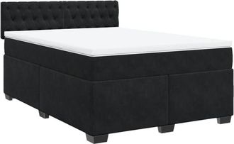 vidaXL Vidaxl - Cama Box Spring Con Colch&oacute;n Terciopelo Negro 160x200 Cm