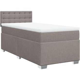 vidaXL Cama Box Spring Con Colch&oacute;n Tela Gris Taupe 80x200 Cm Vidaxl