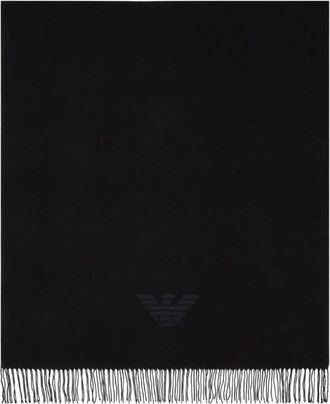 Emporio Armani Eagle Print Fringed Scarf