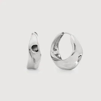 Monica Vinader Sterling Silver Nomade Medium Hoops