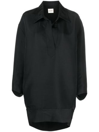 Khaite Black Solid Mini Dress