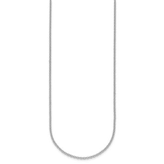 Diamond2Deal 14K White Gold Rhodium-plated Polished 2.0mm Solid Cable Chain Necklace