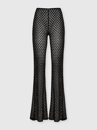 Missoni Flared Trousers In Lam&eacute; Viscose With Raschel Workmanship in Black at Nordstrom, Size 40