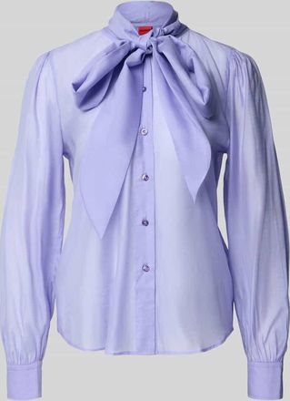HUGO BOSS Regular Fit Schluppenbluse aus Lyocell-Mix Modell ELEGANT in Flieder, Gr&ouml;&szlig;e 32