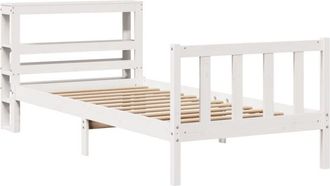 vidaXL Estructura de cama sin colchón madera maciza blanca 75x190 cm Vidaxl