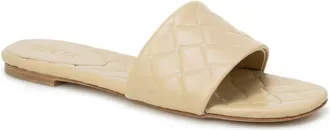 Bottega Veneta Womens Beige Lamb Leather Flat Sandals