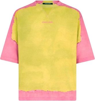 Roberto Cavalli Color-block T-shirt - Heren - T-shirts - Geel - S - Katoen - Tops