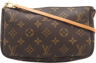 Louis Vuitton Brown Coated Canvas Leather Pouch (Pre-Owned)