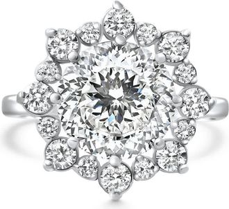 Pompeii3 Certified 4 3/4Ct Portuguese Diamond Engagement Ring 14k White Gold Lab Grown