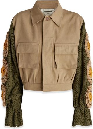 Tu Liz&eacute; Knit-sleeve Cropped Jacket - Dames - Zomerjassen - Veelkleurig - XS - Katoen - Jassen