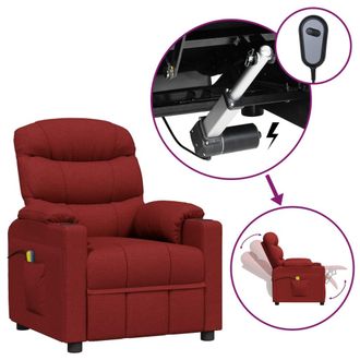 vidaXL Vidaxl - Sill&oacute;n De Masaje El&eacute;ctrico Tela Rojo Tinto