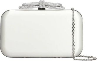 Mach & Mach Silk Clutch with Bow Detail