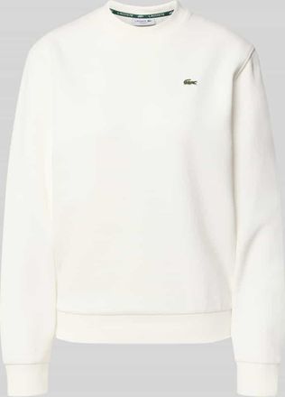 Lacoste Relaxed Fit Sweatshirt aus Baumwoll-Mix in Offwhite, Gr&ouml;&szlig;e 34