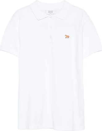Maison Kitsun&eacute; Baby Fox Oversized Polo - Dames - Polos - Wit - S - Nylon - Tops