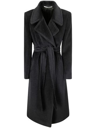 Tagliatore Black Wool Blended Alpaca Coat