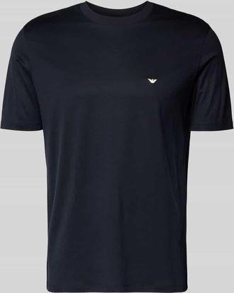 Emporio Armani T-Shirt mit Label-Stitching in Marine, Größe XXXL