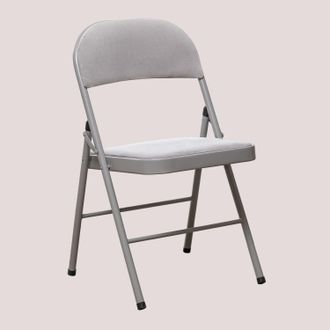 Sklum Sklum - Pack De 2 Sillas Plegables En Terciopelo Keiren Gris Perla