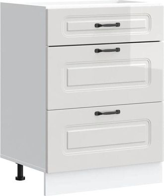 vidaXL Vidaxl - Kitchen Base Cabinet Kalmar High Gloss White Engineered Wood