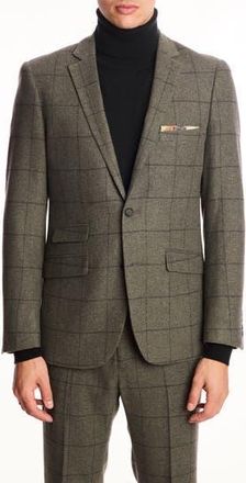 Paisley & Gray Dover Slim Fit Sage Windowpane Wool Blend Blazer at Nordstrom Rack, Size 44