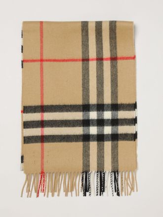 Burberry Sciarpa in puro cashmere con motivo Vintage Check e bordi sfrangiati