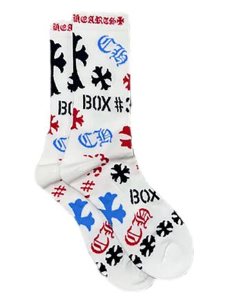 Chrome Hearts Stencil graphic pattern socks - Bianco