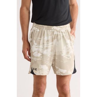 Under Armour Elevated Woven Print Shorts in Stone at Nordstrom Rack, Size Xx-Large
