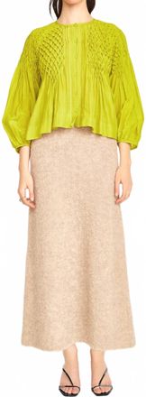 Mirth Ynez Hand Smocked Blouse In Citronelle