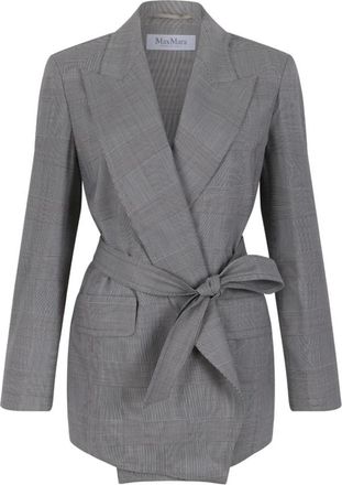 Max Mara Omslag-stijl Maatwerk Blazer - Dames - Blazers - Grijs - XS - Wol - Jassen