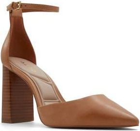 Aldo Millgate Block Heel Pointed Toe Sandal in Medium Brown at Nordstrom Rack, Size 6.5