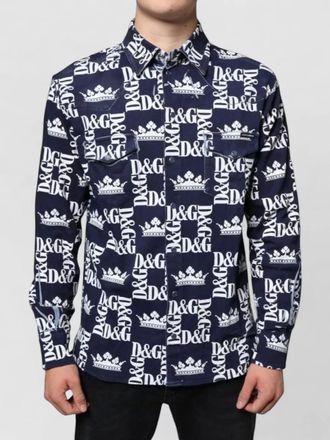 Dolce & Gabbana logo print slim-fit shirt
