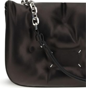 Maison Margiela Womens Mini Bag Glam Slam Flap Black Lambskin (ovis Aries) Shoulder