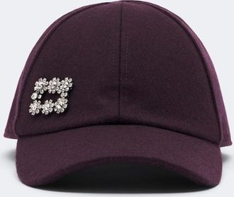 Roger Vivier Embellished wool and cashmere baseball cap