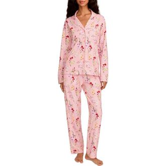 Petite Plume Bows Classic Pima Cotton Pajamas in Pink at Nordstrom, Size X-Large