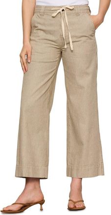 Sanctuary Lily Stripe Crop Pants in Lido Stripe Brown at Nordstrom, Size 26 P