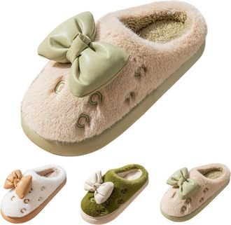 Generic Womens Bow Slippers Ladies Slippers Women Butterflies Chunky Soft Sole Sliders Winter Warm Sliders Cozy Home Slides Lightweight Bedroom Slides Anti Sl