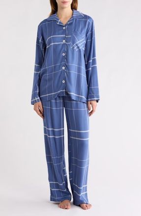 Papinelle Sleepwear Comfy Plaid Pajamas in Navy/Biscuit at Nordstrom, Size X-Small