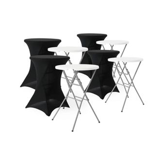 Sweeek Mesa plegable de acero para eventos con funda protectora, set de 4