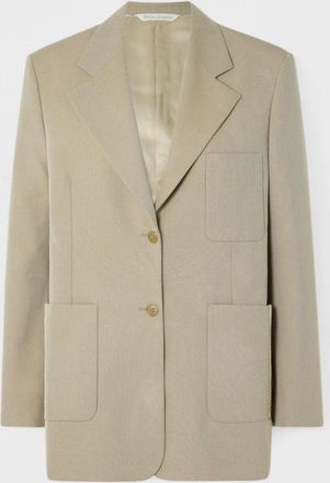 Palm Angels Womens Knit Tape Blazer Beige - Size Small
