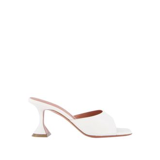 Amina Muaddi White Leather Mules Contemporary Chic Style - female - Amina Muaddi - Heeled Mules - White - 3 UK - Shoes