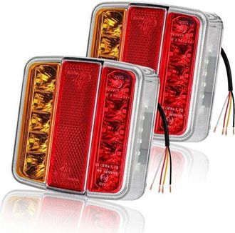 OEM Luces Traseras Para Remolque De 2 Piezas, 26 Led, 12 V, Intermitentes, Luces De Freno, Reflectores, Luces De Matr&iacute;cula, Impermeables Ip67, Multifunci&oacute;