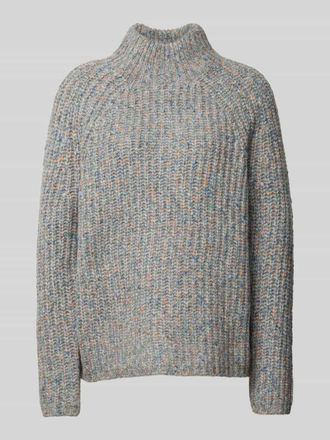 Jake*s Casual Regular Fit Strickpullover mit Stehkragen in Mittelgrau, Größe XS