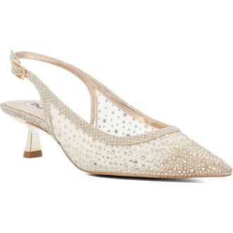 Dune London Ciana Slingback Pointed Toe Kitten Heel Pump in Gold at Nordstrom, Size 7.5Us