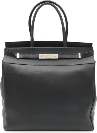 Saint Laurent Black Leather Tote Bag (Pre-Owned)